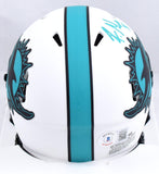Raheem Mostert Autographed Miami Dolphins Lunar Speed Mini Helmet-Beckett W Hologram *Teal Image 3