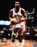 Bernard King Autographed New York Knicks 8x10 Free Throw Photo - Beckett W Hologram *White Image 1