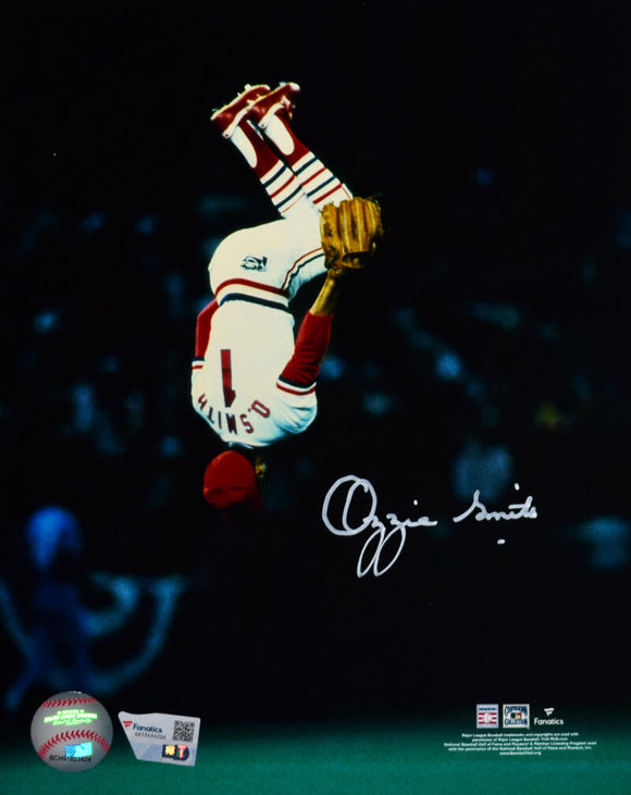 Ozzie Smith Autographed St. Louis Cardinals 8x10 Flip Photo- Fanatics *White Image 1