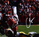 Chad Johnson Autographed Cincinnati Bengals 8x10 Tackled Photo- Beckett W Hologram *White Image 2