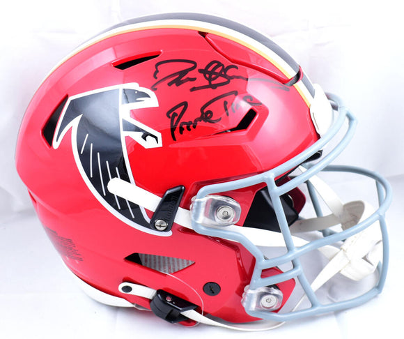 Deion Sanders Autographed Atlanta Falcons F/S 66-69 Speed Flex Helmet w/Prime Time - Beckett W Hologram *Black Image 1