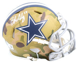 Brandon Aubrey Autographed Dallas Cowboys Camo Speed Mini Helmet - Beckett W Hologram *White Image 1