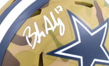 Brandon Aubrey Autographed Dallas Cowboys Camo Speed Mini Helmet - Beckett W Hologram *White Image 2