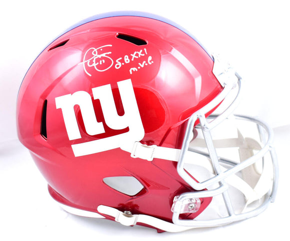 Phil Simms Autographed New York Giants F/S Flash Speed Helmet w/SB MVP -Beckett W Hologram *White Image 1