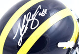 Luke Schoonmaker Autographed Michigan Wolverines Schutt Mini Helmet- Beckett W Hologram *White Image 2