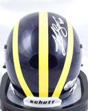 Luke Schoonmaker Autographed Michigan Wolverines Schutt Mini Helmet- Beckett W Hologram *White Image 3