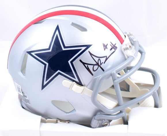 Dak Prescott Autographed Dallas Cowboys 1976 Speed Mini Helmet - Beckett W Hologram *Black Image 1