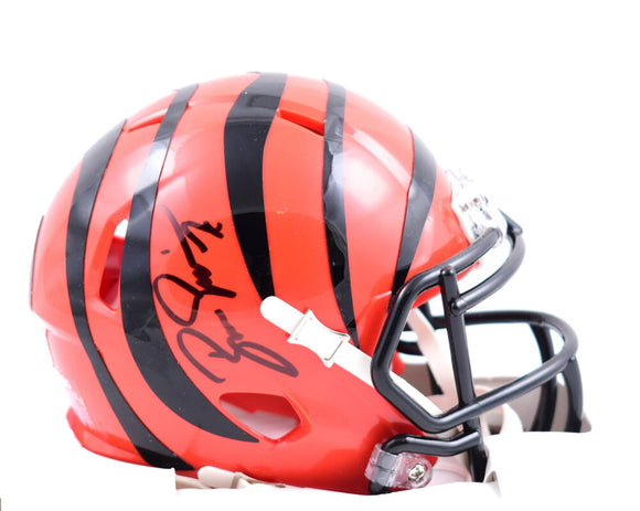Boomer Esiason Autographed Cincinnati Bengals Speed Mini Helmet-Beckett W Hologram *Black Image 1