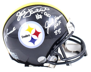 Ham Lambert Russell Autographed Pittsburgh Steelers Mini Helmet-Beckett W Hologram *Silver Image 1
