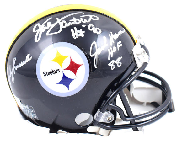 Ham Lambert Russell Autographed Pittsburgh Steelers Mini Helmet-Beckett W Hologram *Silver Image 1
