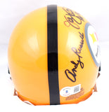 Ham Lambert Russell Autographed Pittsburgh Steelers Gold Mini Helmet-Beckett W Hologram *Black Image 3