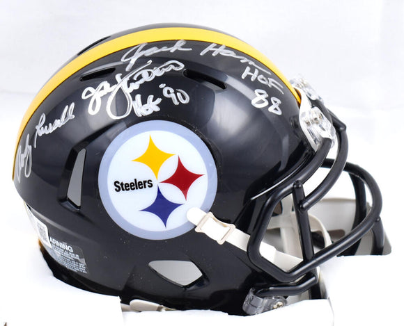Ham Lambert Russell Autographed Pittsburgh Steelers Speed Mini Helmet-Beckett W Hologram *Silver Image 1