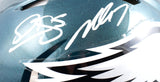 McNabb Cunningham Vick Jaworski Signed Eagles F/S Speed Authentic Helmet-Beckett W Hologram *Silver Image 3
