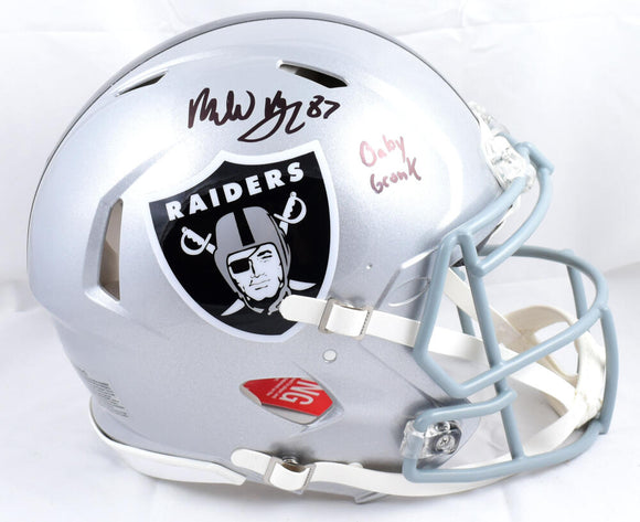 Michael Mayer Autographed Las Vegas Raiders F/S Speed Authentic Helmet w/Baby Gronk - Beckett W Hologram *Black Image 1
