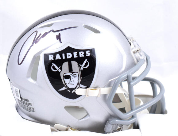 Aidan O'Connell Autographed Las Vegas Raiders Speed Mini Helmet-Beckett W Hologram *Black Image 1