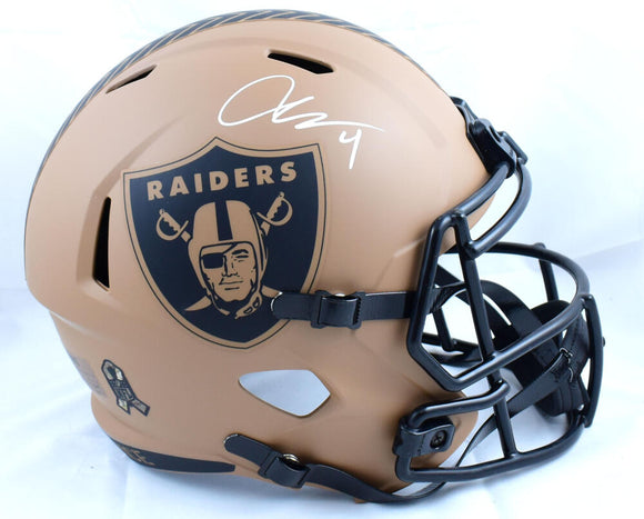 Aidan O'Connell Autographed Las Vegas Raiders F/S Salute to Service Speed Helmet-Beckett W Hologram *White Image 1