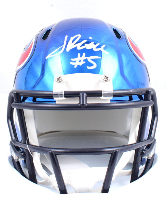 Jalen Pitre Autographed Houston Texans Chrome Speed Mini Helmet-Beckett W Hologram *White Image 1