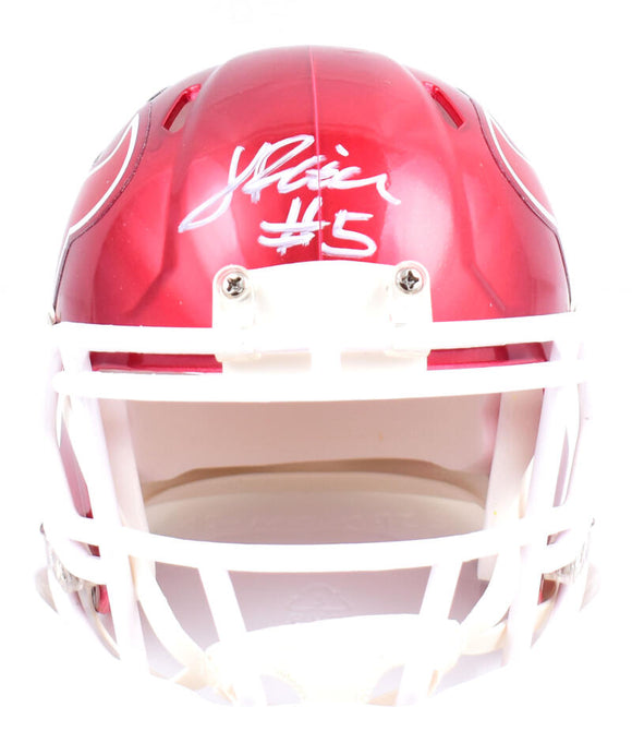 Jalen Pitre Autographed Houston Texans Flash Speed Mini Helmet-Beckett W Hologram *White Image 1