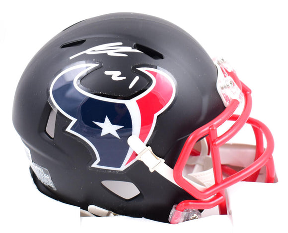 Steven Nelson Autographed Houston Texans Flat Black Speed Mini Helmet-Beckett W Hologram *White Image 1
