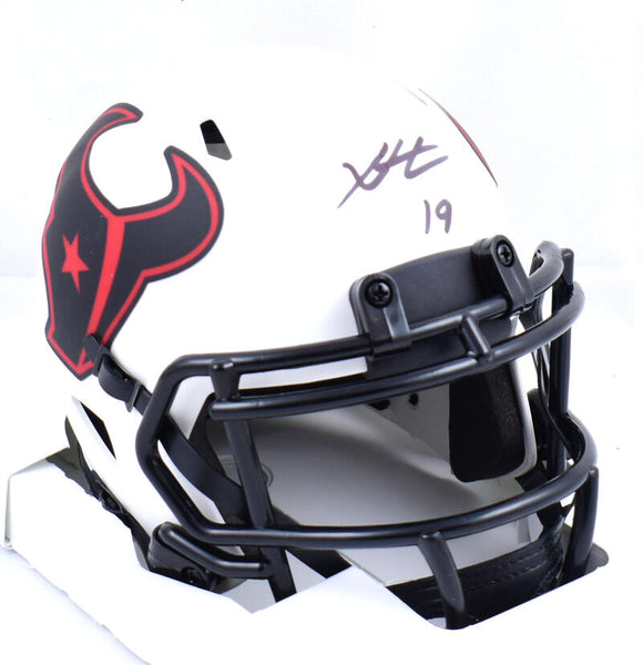 Xavier Hutchinson Autographed Houston Texans Lunar Speed Mini Helmet-Beckett W Hologram *Black Image 1