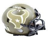 Xavier Hutchinson Autographed Houston Texans Salute to Service Speed Mini Helmet-Beckett W Hologram *White Image 1