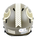 Xavier Hutchinson Autographed Houston Texans Salute to Service Speed Mini Helmet-Beckett W Hologram *White Image 3