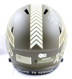 Jim Kelly Autographed Buffalo Bills F/S Salute to Service Speed Helmet-Beckett W Hologram *White Image 3