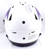 Ray Lewis Autographed Baltimore Ravens F/S Lunar Speed Flex Helmet- Beckett W Hologram *Purple Image 3