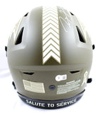 Ray Lewis Autographed Baltimore Ravens F/S Salute to Service Speed Flex Helmet- Beckett W Hologram *White Image 3