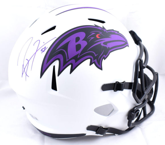 Ray Lewis Autographed Baltimore Ravens F/S Lunar Speed Helmet-Beckett W Hologram *Purple Image 1