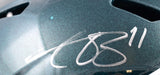 A.J. Brown Autographed Philadelphia Eagles F/S Speed Helmet-Beckett W Hologram *Silver *Damaged Image 2
