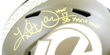 Kurt Warner Autographed F/S Rams Salute to Service Speed Helmet w/HOF, SB MVP -Beckett W Hologram *Yellow Image 2