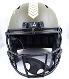 Kurt Warner Autographed F/S Rams Salute to Service Speed Helmet w/HOF, SB MVP -Beckett W Hologram *Yellow Image 4