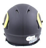 Bo Nix Autographed Oregon Ducks Black Speed Mini Helmet- Beckett W Hologram *Yellow Image 3