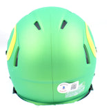 Bo Nix Autographed Oregon Ducks Speed Apple Green Mini Helmet- Beckett W Hologram *Yellow Image 3