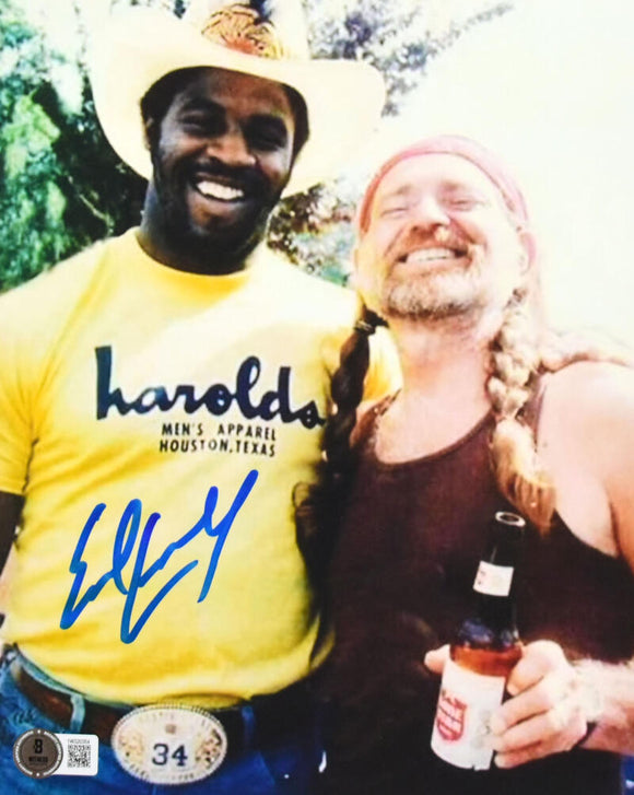 Earl Campbell Autographed 8x10 w/ Willie Nelson Photo- Beckett W Hologram *Blue Image 1