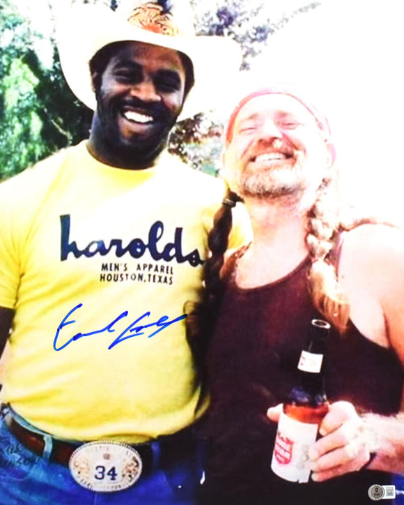 Earl Campbell Autographed 16x20 w/ Willie Nelson Photo- Beckett W Hologram *Blue Image 1