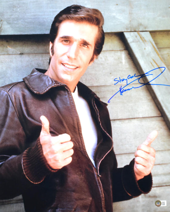 Henry Winkler Autographed Happy Days 16x20 Fonzie Close UP Photo w/Stay Cool - Beckett Hologram *Blue Image 1