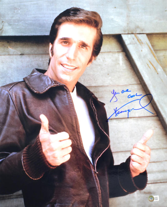 Henry Winkler Autographed Happy Days 16x20 Fonzie Close UP Photo w/You are Cool - Beckett Hologram *Blue Image 1