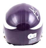 Cris Carter Autographed Minnesota Vikings 61-79 Mini Helmet w/HOF - Beckett W Hologram *Silver Image 3