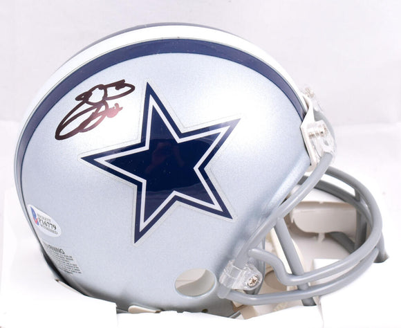 Emmitt Smith Autographed Dallas Cowboys Mini Helmet-Beckett W *Black Back Image 1