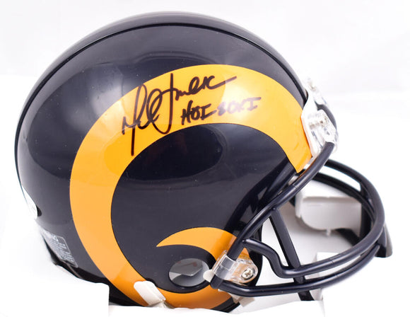 Marshall Faulk Autographed St. Louis Rams 81-99 Mini Helmet w/ HOF- Beckett W *Black Image 1