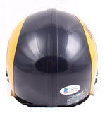 Marshall Faulk Autographed St. Louis Rams 81-99 Mini Helmet w/ HOF- Beckett W *Black Image 3