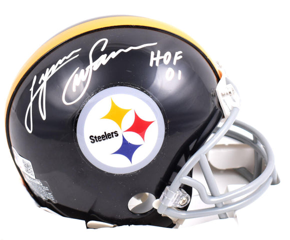 Lynn Swann Autographed Pittsburgh Steelers 63-76 Mini Helmet w/HOF-Beckett W Hologram *Silver Image 1