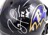 Ray Lewis Full Autographed Baltimore Ravens Speed Mini Helmet w/HOF- Beckett W Hologram *White Image 2