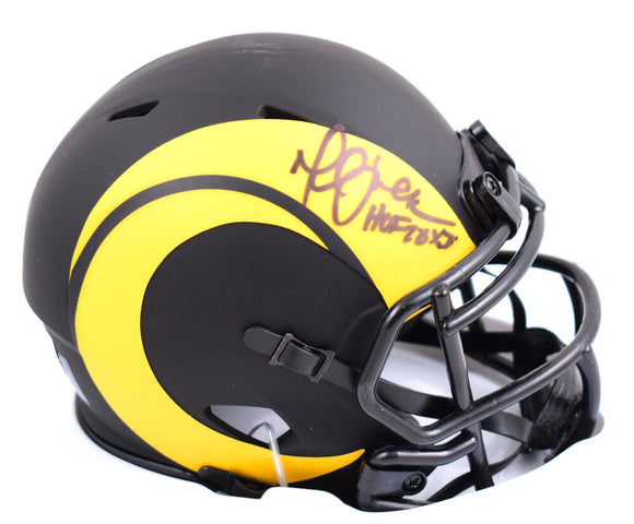 Marshall Faulk Autographed St. Louis Rams Eclipse Speed Mini Helmet w/HOF - Beckett W Hologram *Black Image 1