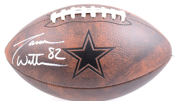 Jason Witten Autographed Dallas Cowboys Distressed Logo Football- Beckett W Hologram *White Image 1