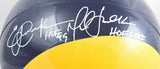 Faulk, Dickerson, Bettis Autographed Rams F/S Replica Helmet- Beckett W Hologram *White Image 3