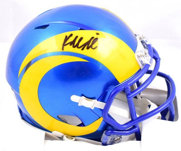 Kyren Williams Autographed Los Angeles Rams Speed Mini Helmet-Beckett W Hologram *Black Image 1