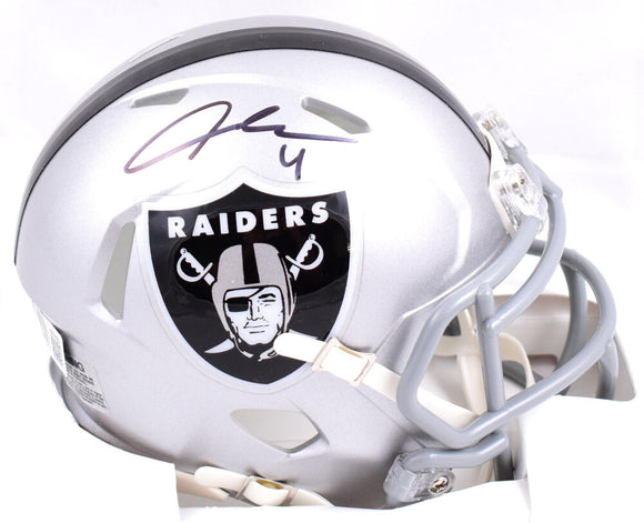 Aidan O'Connell Autographed Las Vegas Raiders Speed Mini Helmet-Beckett W Hologram *Black *Thin Image 1
